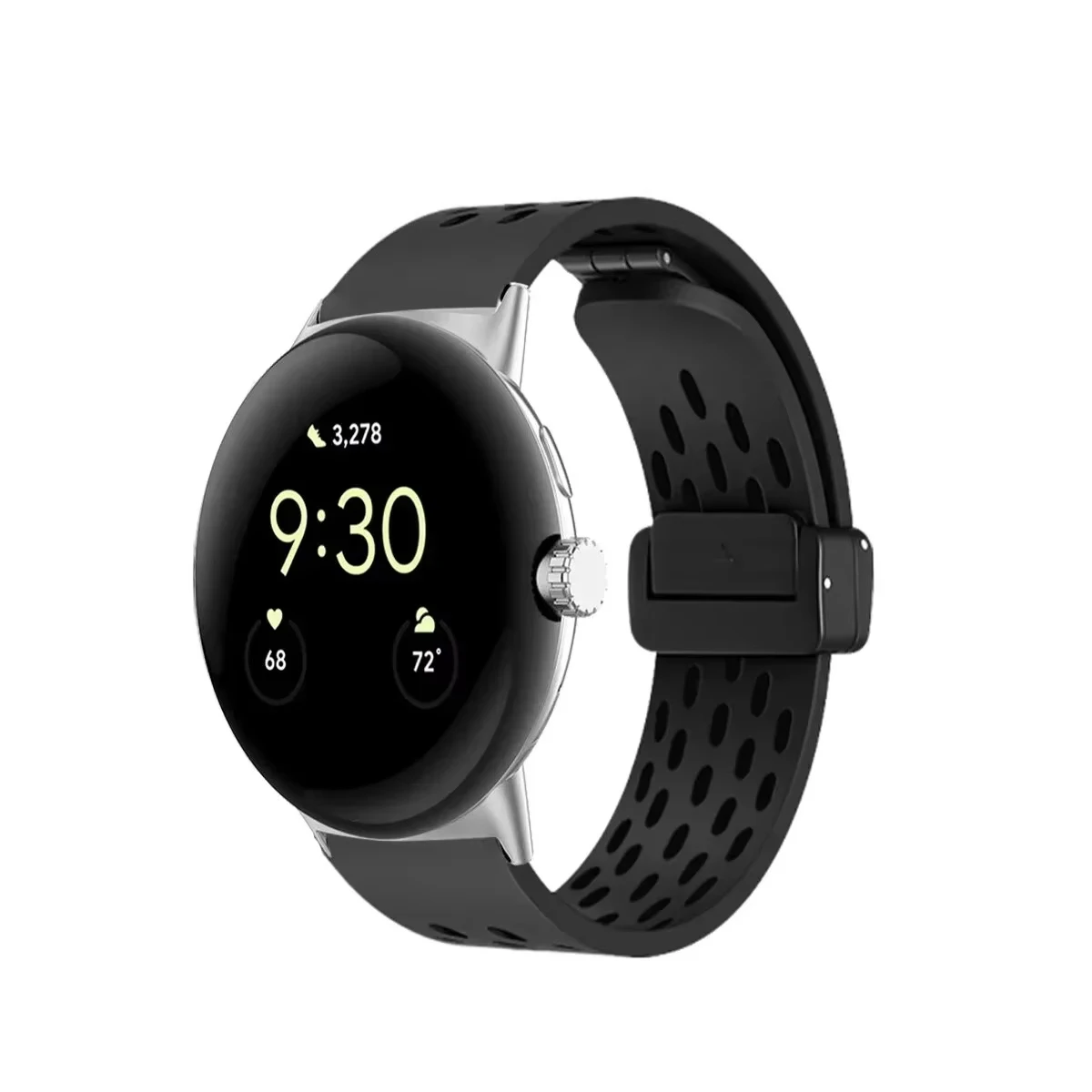 Silicone Magnetic Bracelet for Pixel Watch 41mm - Sporty Smartwatch Band Accessory