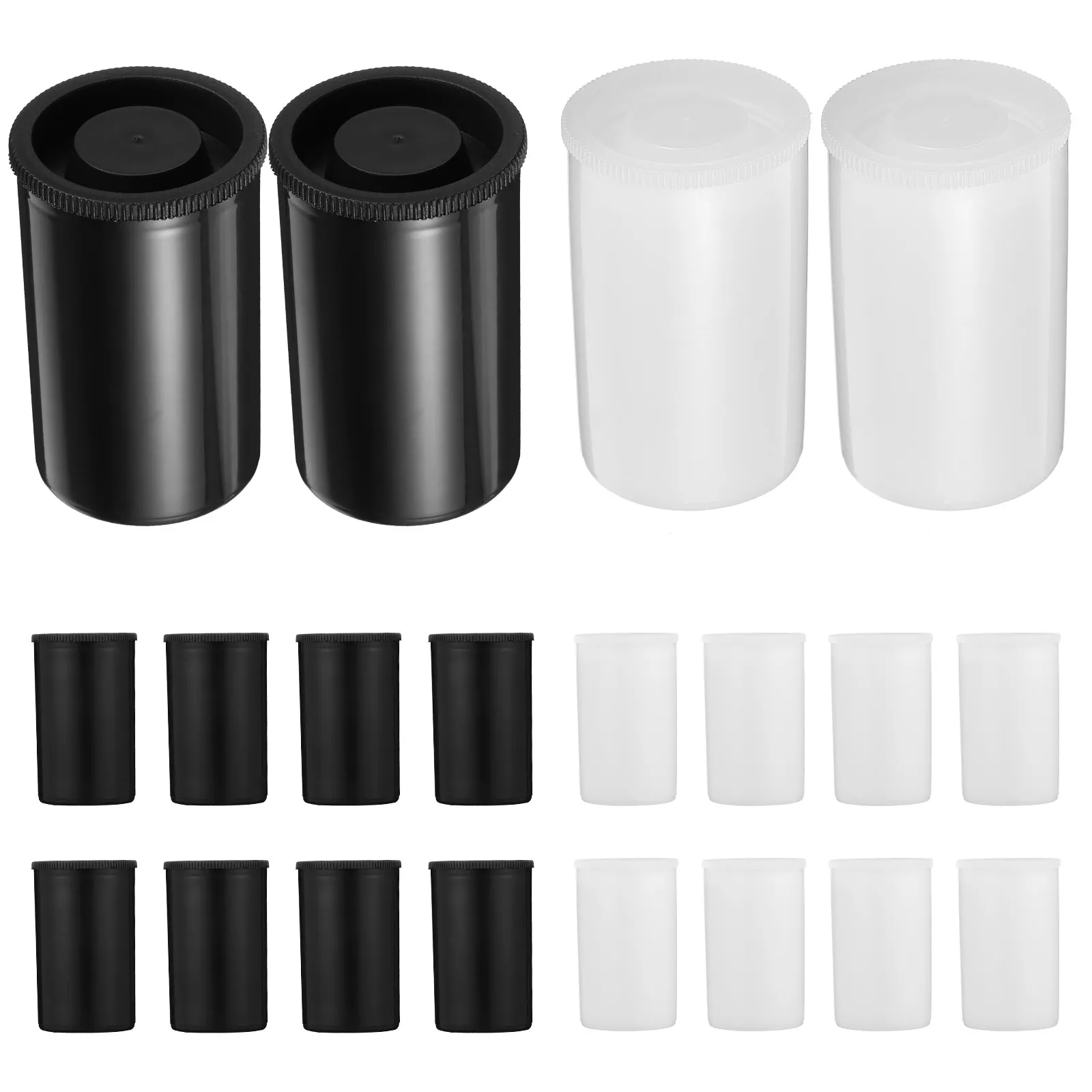 20Pcs 필름 용기 재사용 가능한 소형 Pe 소재 카메라 필름 롤 정리함 컨테이너 캡이 있는 작은 플라스틱 항아리