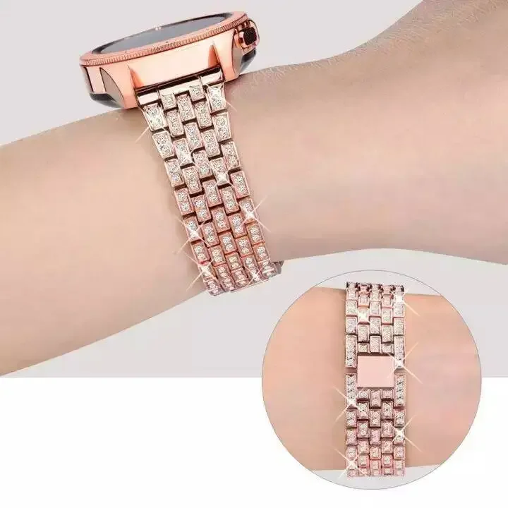 Elegant Diamond Metal Watch Band - 20mm/22mm Universal Fit