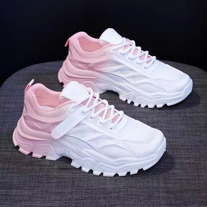 

Pink Sports Shoes for Women White Running Sneakers Breathable Comfortable Hollow Mesh 2024 New Casual Tennis Jogging Shoes Grils