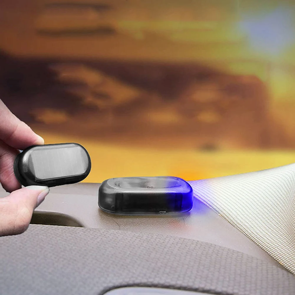 Car Fake Security Light Super Bright Wireless Warning Anti-Theft Caution Lamp Solar Powered Simulated Dummy Alarm Light 1-10pcs