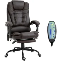 Vibrating Massage Office Chair, High Back Executive Recliner with Lumbar Support, Footrest, Reclining Back, Adjustable Height 3