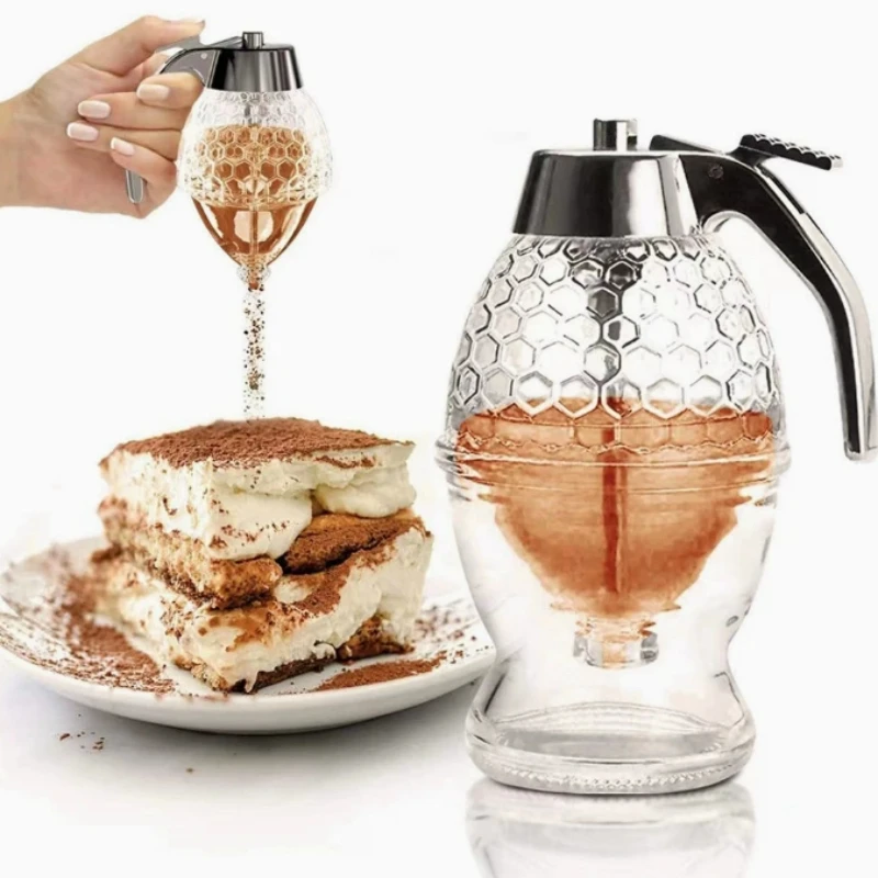 1PC Creative Press Honey Jar Plastic Sealed Funnel Type Jar Honey Jam Dispensing Squeeze Bottle Syrup Jug with Base