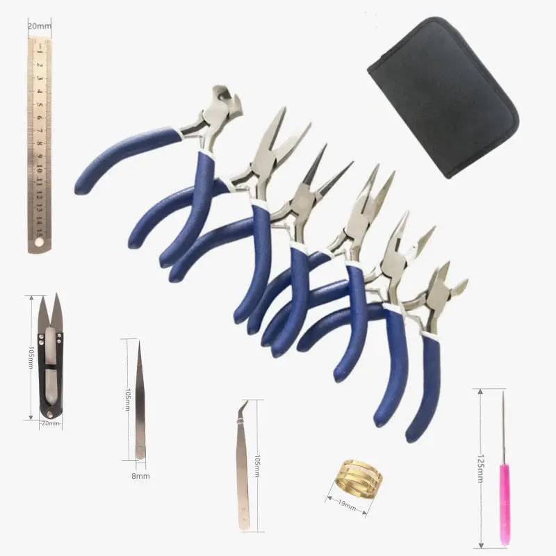 

13Pcs Pliers Set Jewelry Making Supplies Kits with Pliers Jump Ring Opener Thread Scissors for Jewelry Making Findings DIY Tools