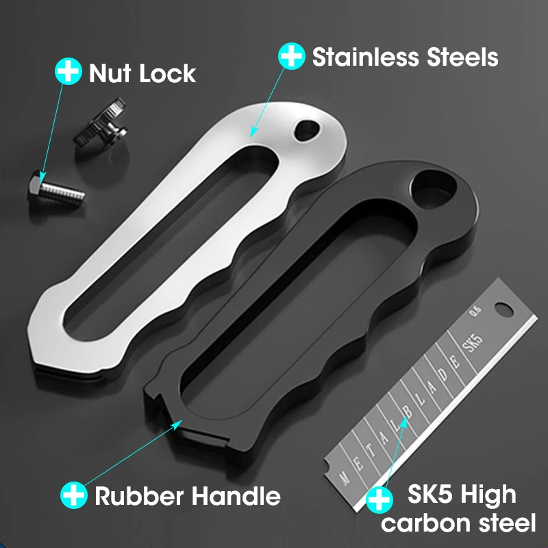 Durable Industrial Utility Knife,Replaceable High Carbon Steel Blade,Stainless Steel Paper Cutter,Office Art Student Supplies 5