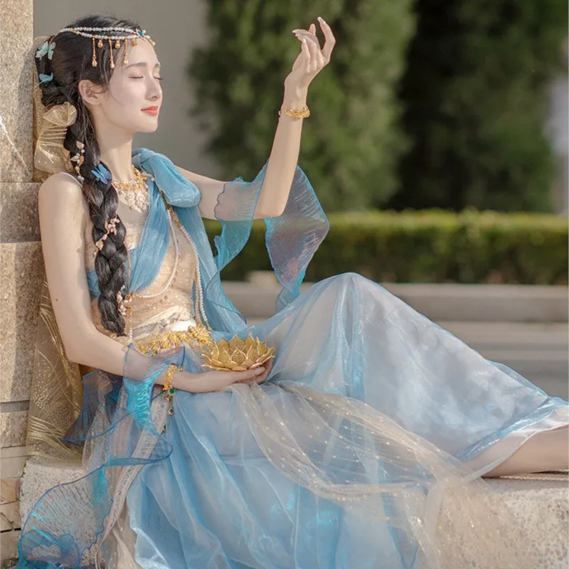 Hanfu Women's Improved New Ancient Costume Popular Western Dunhuang Flying Exotic Clothing