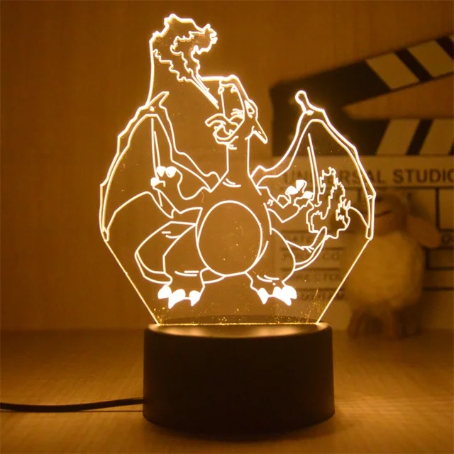 New Pokemon Pikachu Led 3D Night Light Kids Toy Anime Figures Cute Pikachu Bedside Lamp for Children Bedroom Decor Birthday Gift 2