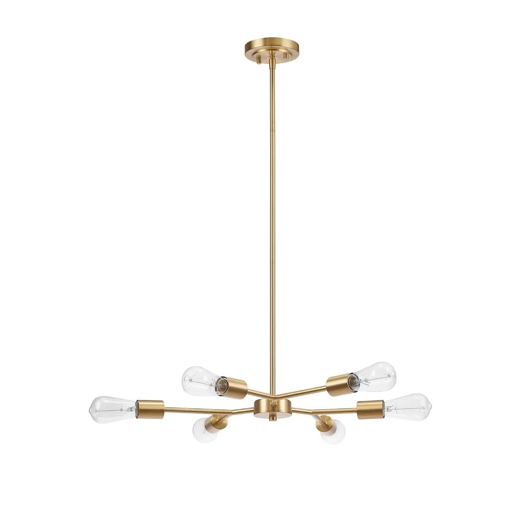 

Globe Electric 91004450 Tetra 6 Light Gold Chandelier