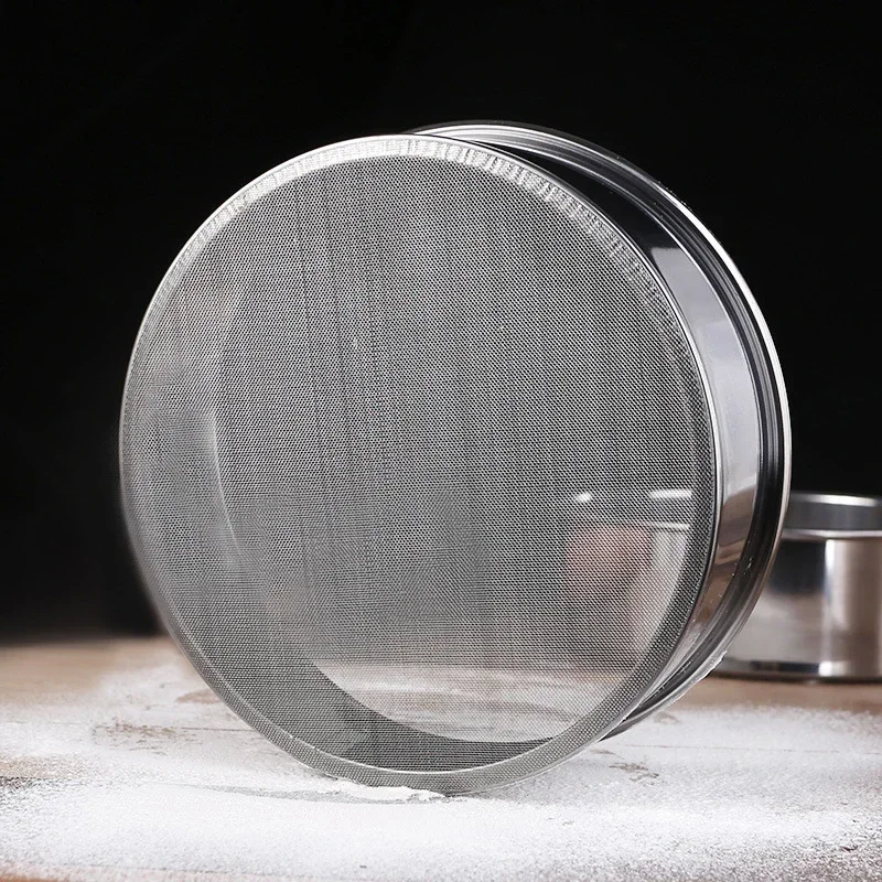 Kitchen Ultrafine Mesh Flour Sifter Professional Round Sieve Stainless Steel Sugar Sieve Cake Baking Strainer 1pc flour sifter