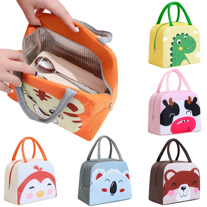 Cute Cartoon Animal Tote Insulated Thermal Lunch Bag Picnic Food Storage Lunch Box Cooler Bags