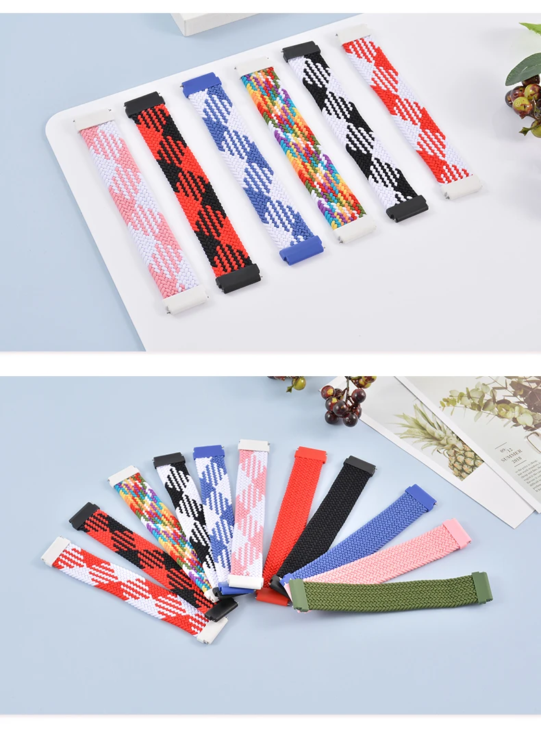 Braided Solo Loop Smartwatch Strap - 22mm/20mm Adjustable Bracelet