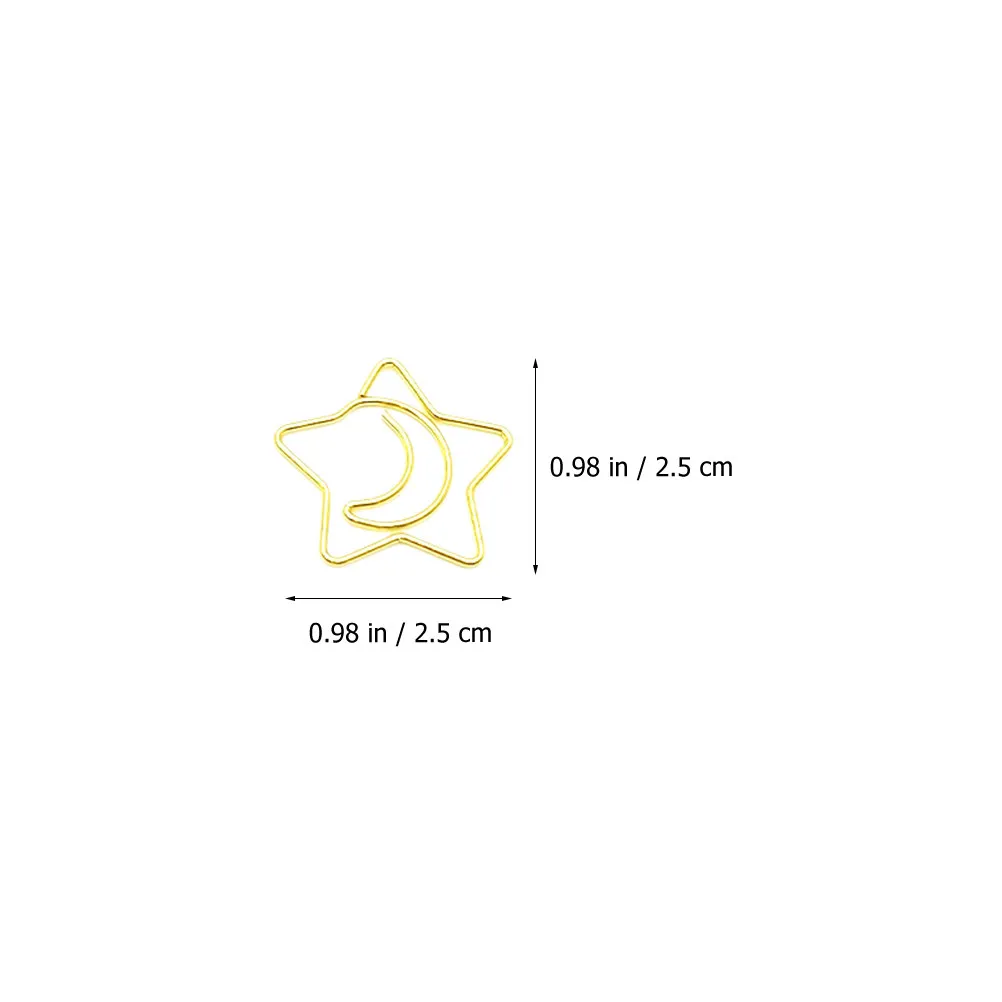 100Pcs 별 모양 금속 종이 클립 사무실 학교 문서 고정을위한 작은 공예 클립 절묘한 장식 문구 용품