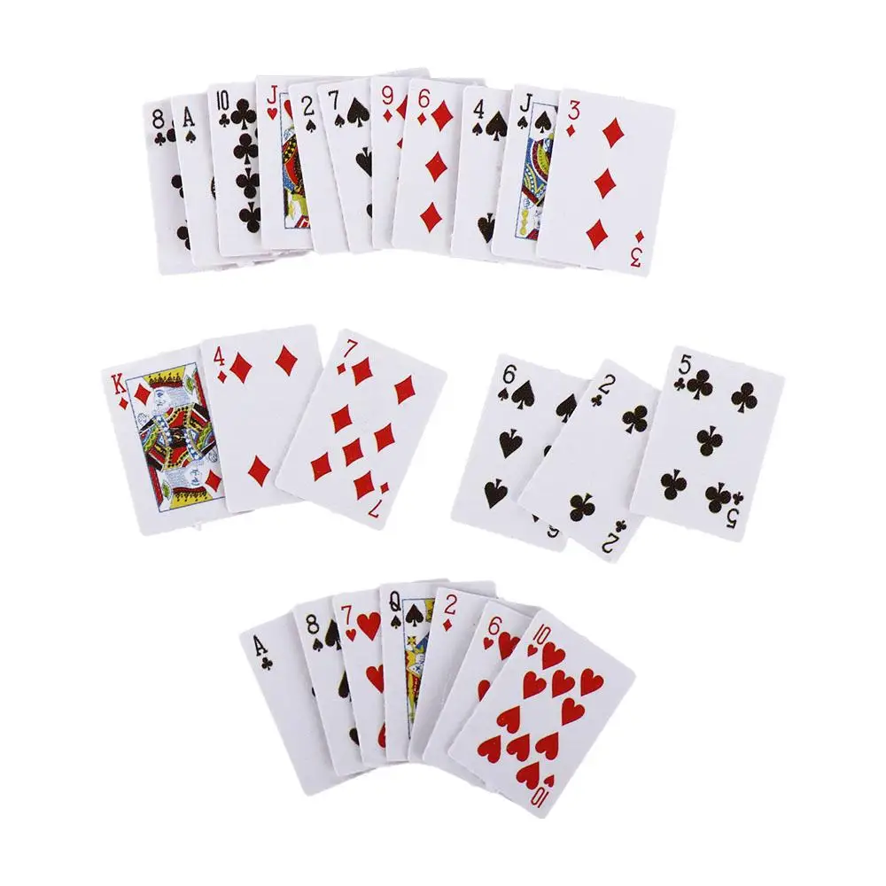 Carta 20 pezzi carino MINI giochi in miniatura Poker Mini carte da gioco  40X28mm in miniatura per bambole accessori decorazione domestica -  AliExpress