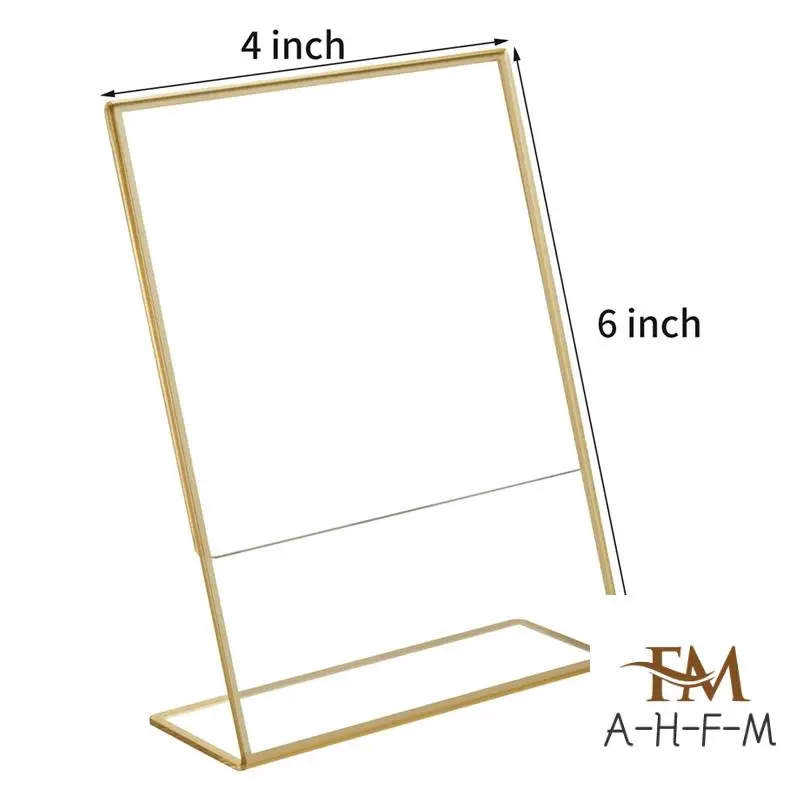 Acrylic Gold Frame, Slanted Back Table Sign Holder For Wedding Table Card Restaurant Signs Photos