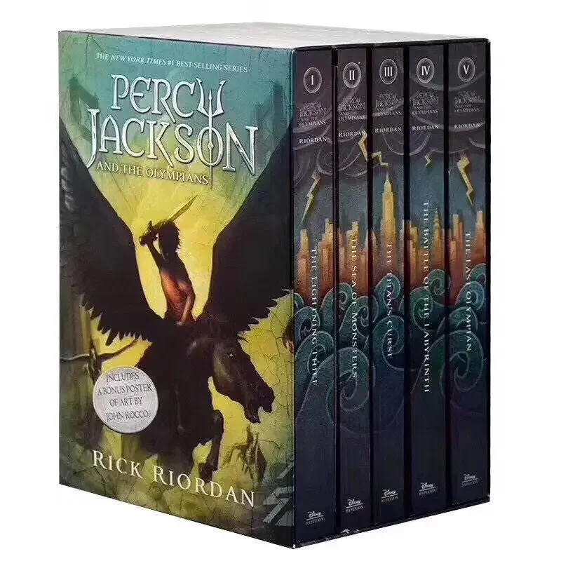 5 Books/Set Percy Jackson & The Olympians English Original Novel Books Children\'s English Picture Book Sets