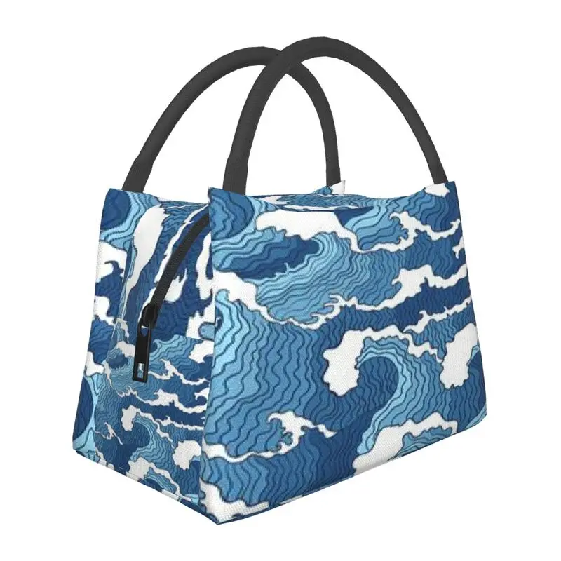 

Custom Demon Slayer Cool Waves Lunch Bags Men Women Cooler Warm Insulated Lunch Boxes for Work Pinic or Travel