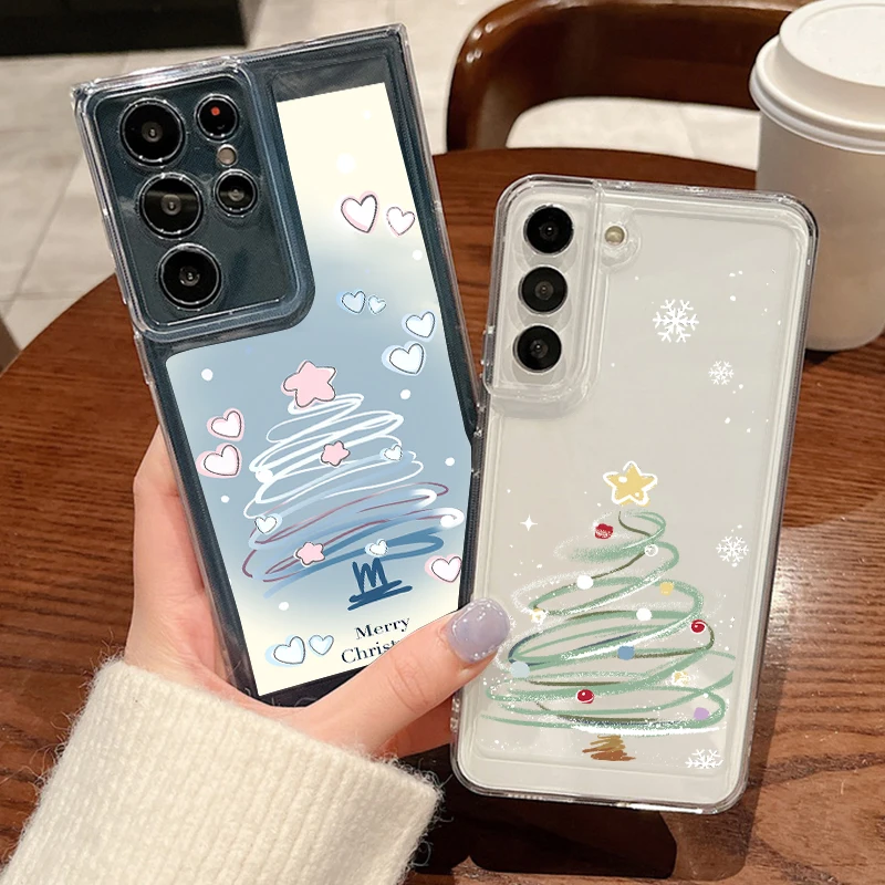 Festive Christmas Tree Print Soft Phone Case Cover