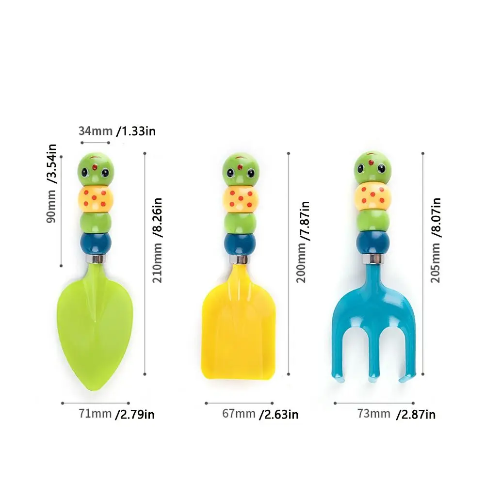 Kids Candy Color Garden Tools Children Gardening Trowel Shovel Rake  Caterpillar Set Outdoor Yard Digging Beach Safe Toys Gift