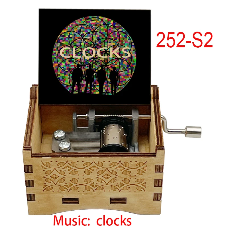 Elegant 18-Tone Music Box with 'Clocks' Clip – Perfect Study Desk Ornament and Holiday Gift