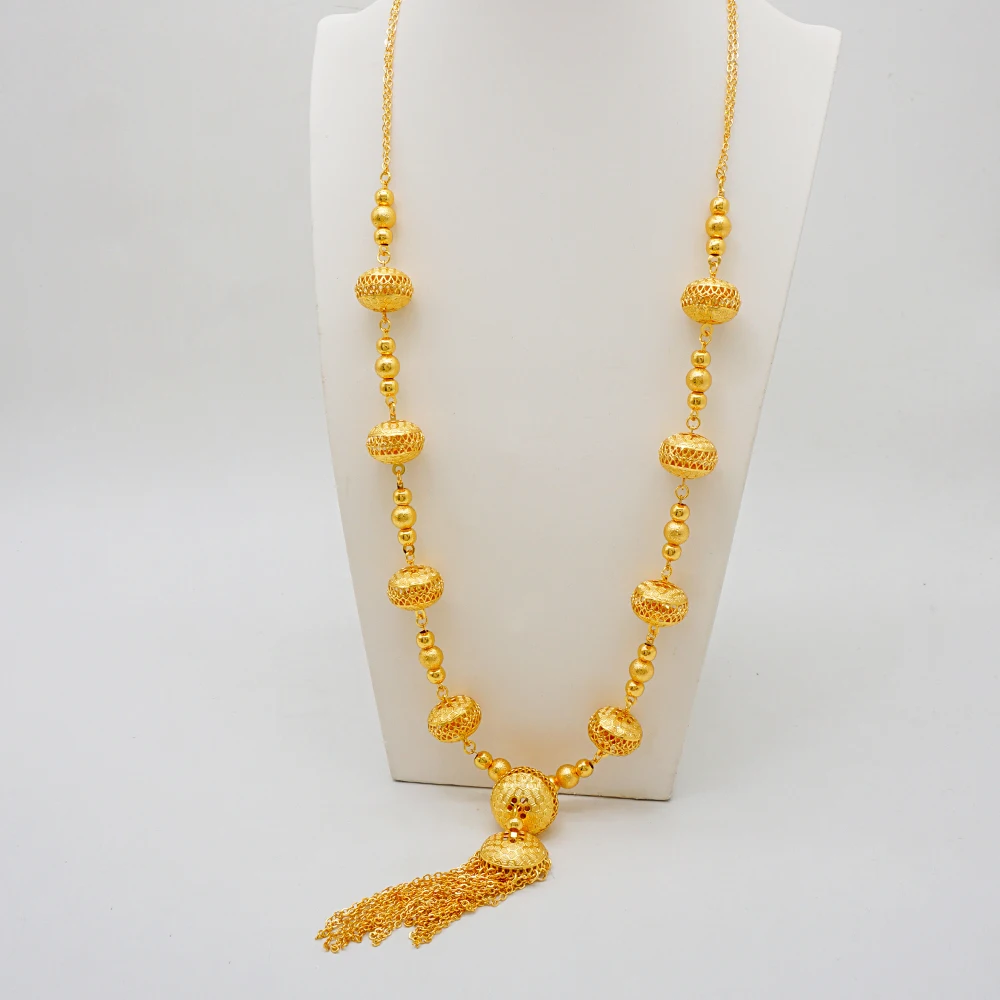 S517ea9cd883646289c5d8de5e98cd841f Fashion Gold Color Ethiopian Jewelry Set Long Tassel Pendant Earrings Wedding Bride Necklace Set Mallzona