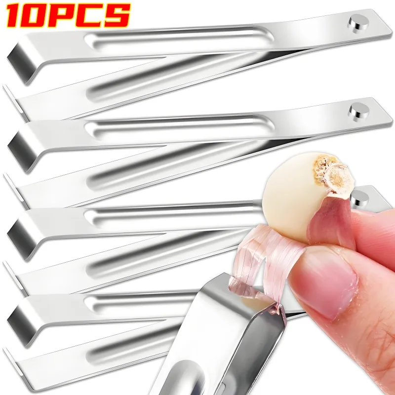 1/10PCS Stainless Steel Garlic Peeler Quickly Garlic Peeling Pig Hair Plucking Clip Manual Tweezers Kitchen Gadgets Accessories 1/10PCS Stainless Steel Garlic Peeler Quickly Garlic Peeling Pig Hair Plucking Clip Manual Tweezers Kitchen Gadgets Accessories