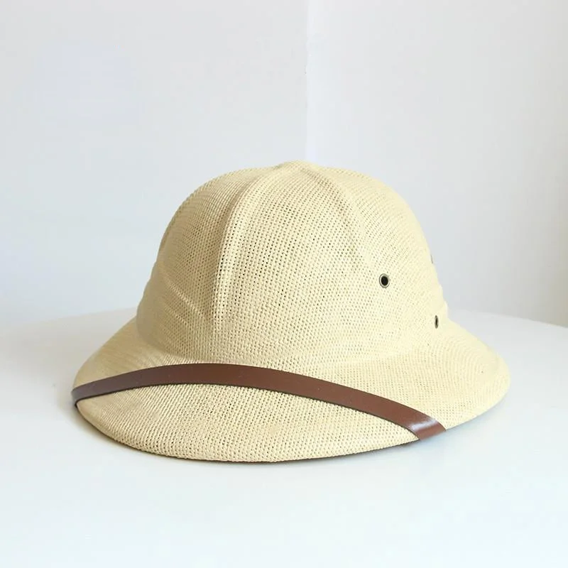 Vietnam War Army Hat Women Men British Explorer Straw Helmet Summer Boater Bucket Sun Hats Unisex Jungle Miners Cap beach hat women sun hat