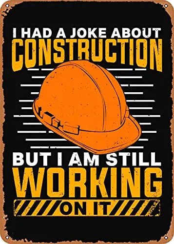

Строительные рабочие винтажные металлические знаки, патентные художественные принты, ретро подарок 8x12 дюймов