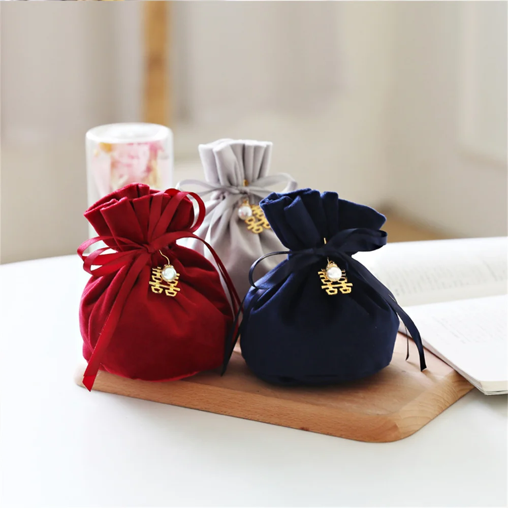 Velvet Jewelry Bags Wedding Party Decor Drawable Bags Gift Packaging  Pouches - AliExpress