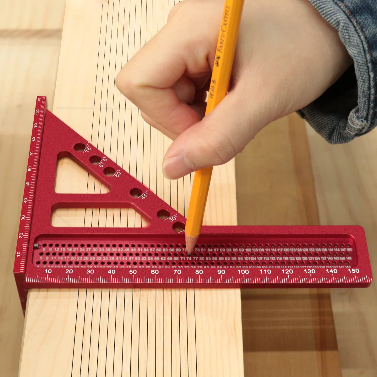 3D Measuring Ruler Aluminum Alloy Woodworking Square Protractors Triangle Layout Measuring Tool Multipurpose