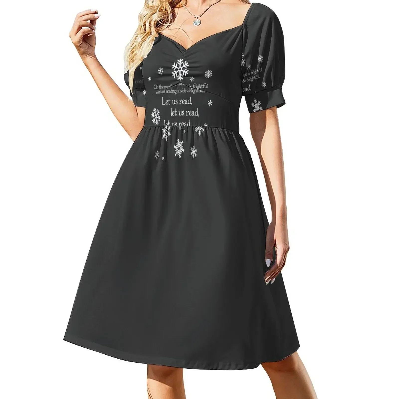 thumbnail image 1 of Leamos en vestido blanco manga corta vestidos elegantes tallas grandes Vestido ancho de mujer, 1 of 7