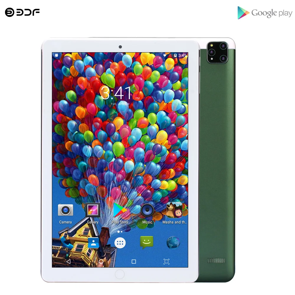 Tablet BDF HD 10.1 Inch Tablets Android 9.0 OS 3G / 4G Phone Call 4GB RAM 64GB ROM 1280×800 GPS 5000mAh Battary AI-speed-up newest android tablet Tablets