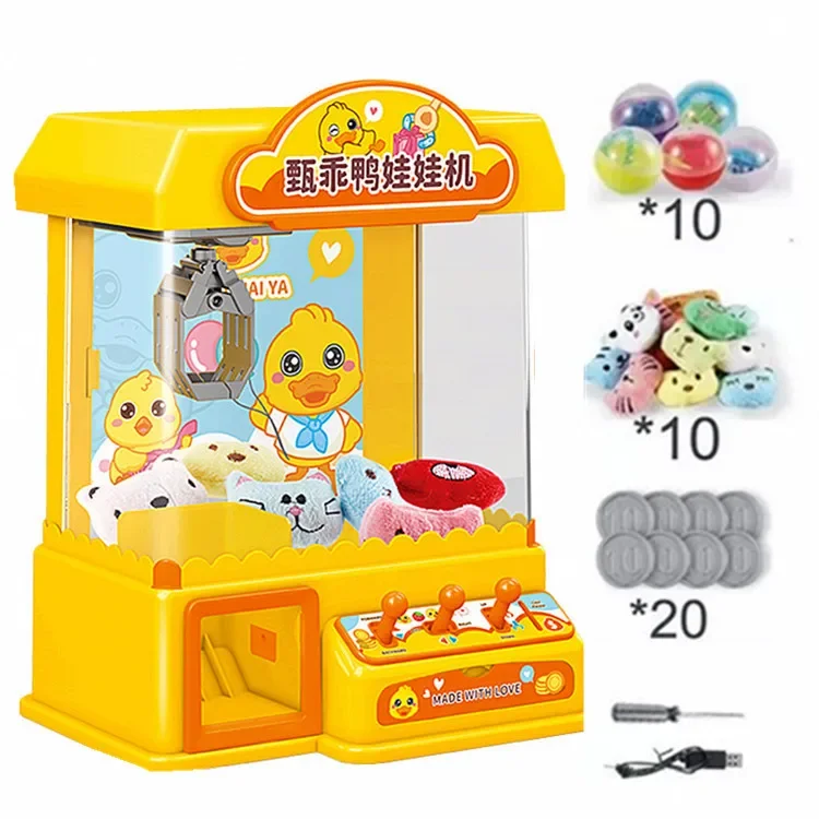 Small Electric Claw Machine Children Mini Cartoon Game Console Boys and Girls Playing House, Gifts and Toys Three Bar Operation 3