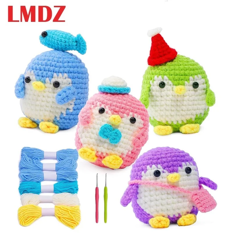 

LMDZ Crochet Kit for Beginners Animal Cute Crochet Starter Kit with Video Tutorial Hooks Stitch Marker Complete Crochet Set