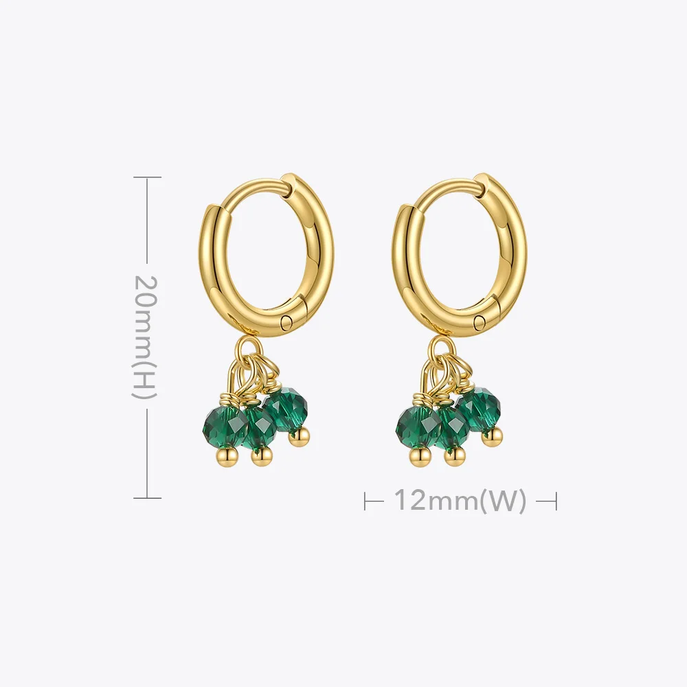 ENFASHION Green Stones Drop Earrings For Women Gold Color Fashion Jewelry Dangle Earring 2021 Boucle Oreille Femme Party E211268