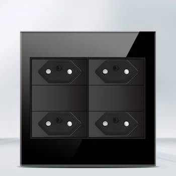 Melery เต้าเสียบมาตรฐาน4x4หน้าจอโทรศัพท์ทนไฟ, เต้าเสียบคู่ USB Type C สวิทช์ช่องไฟไฟติดผนัง20A 10A สำนักงานสีดำ 11