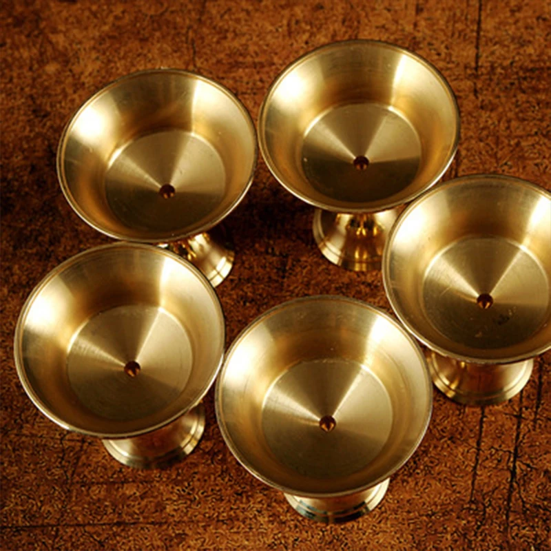 Description Picture 5 of itemButter Lamp Holder Exquisite Copper Vintage Candle Holders Oil Dish Foot Lamp Buddhist Buddha Hall Lamp Candlestick Home Decor