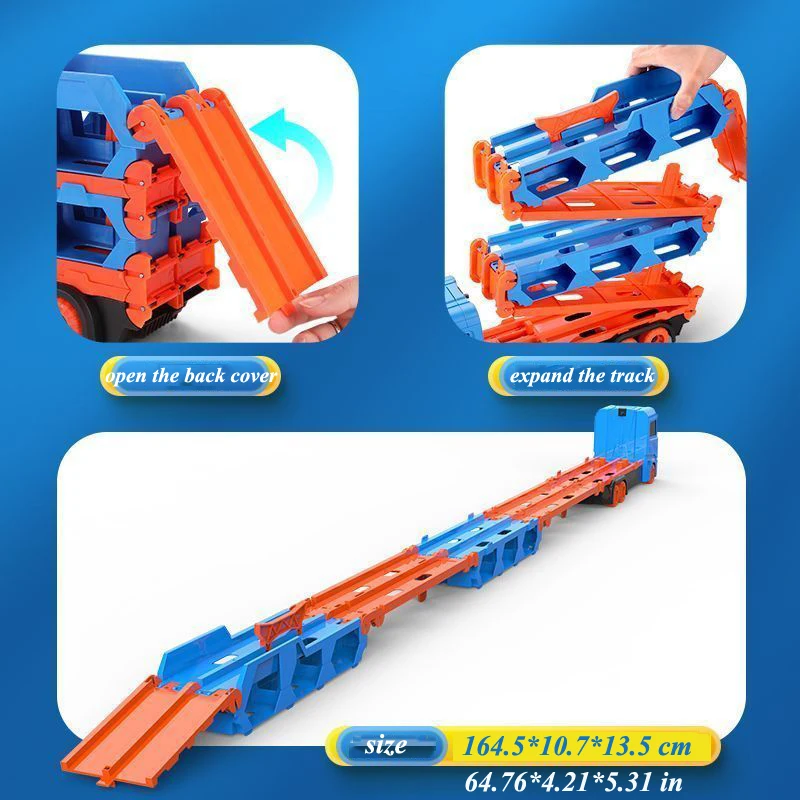 Large Transporer Truck Folding Track Racing Vehicle Kids Compeiive Games Sorage Alloy Car Boy Toy Children Novel_voghion.com