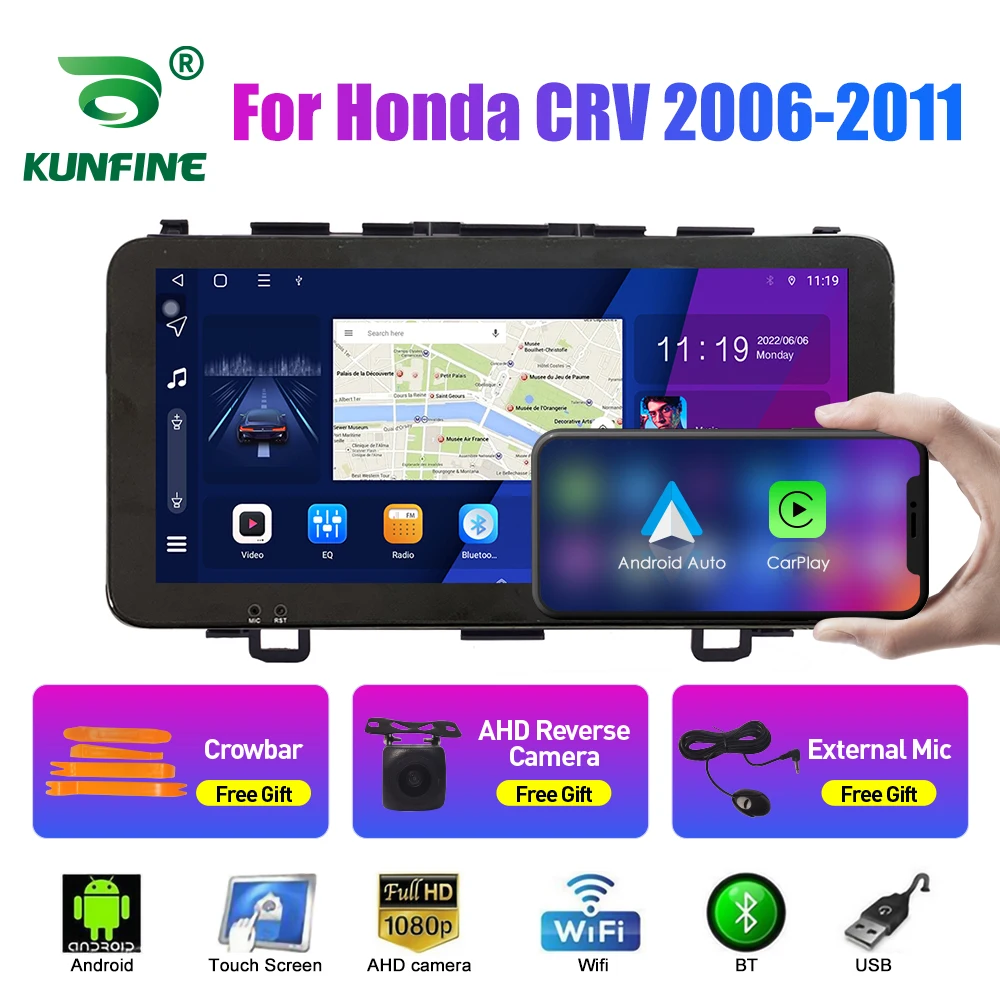 10.33 hüvelykes kocsi Rádióadó számára Honda Racing F1 CRV CR-V 2006-11 2din android octa Csutka autó hifi dvdt GPS Kormánymű Játszadozó QLED Hamis színben tüntet fel carplay