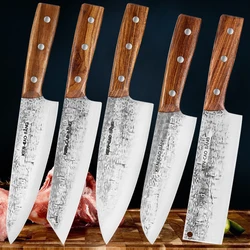 Japanese Santoku Salmon Knives 1-5pc apanese Knives Set Forged Fish Fillet Sushi Slicing Kitchen Cutting Cleaver