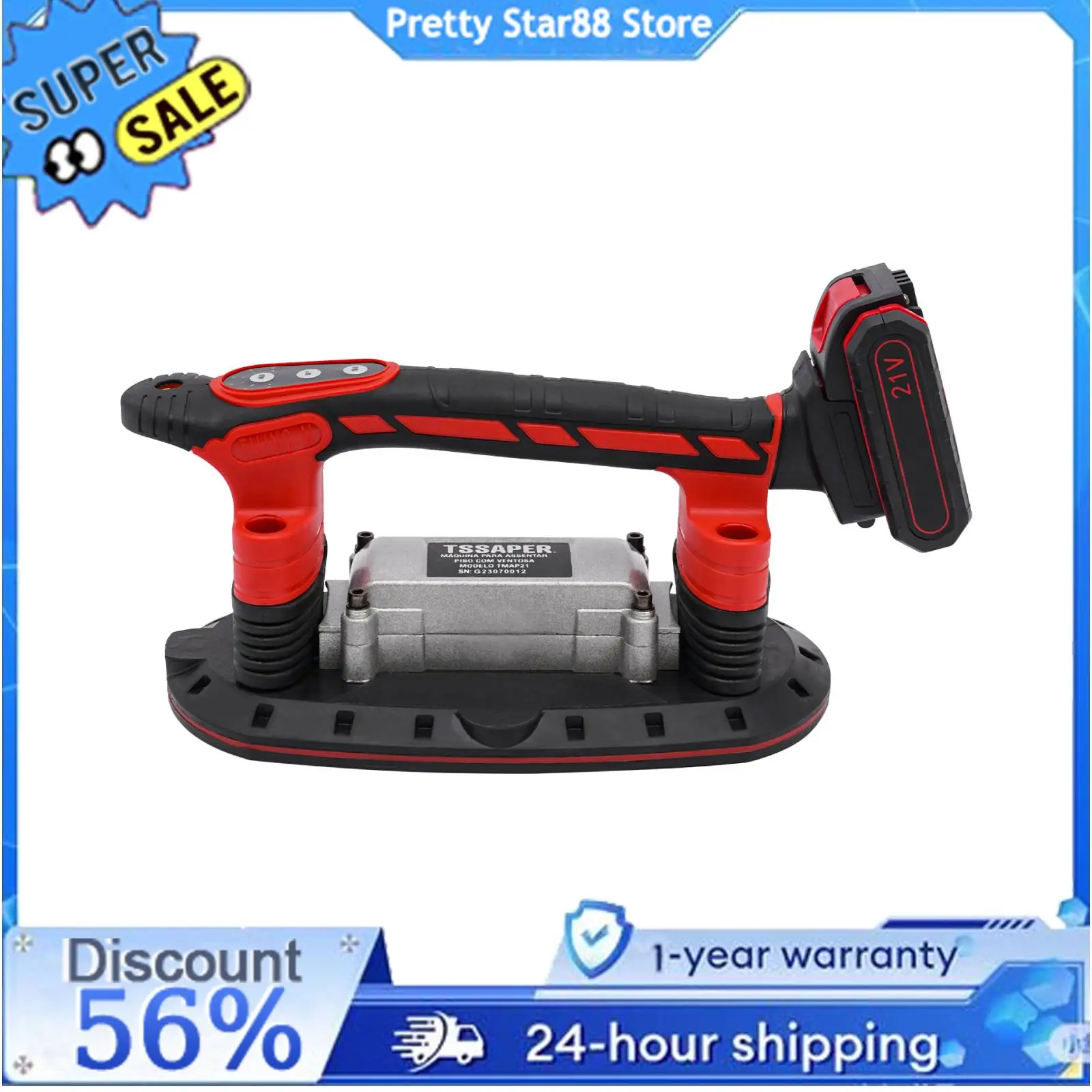 Tile Vibration Machine With Suction Cup - 20V Battery, Drill Guide, For  Floor & Wall Tile Installation