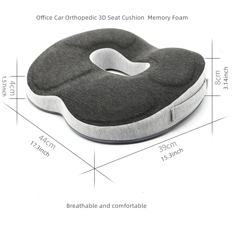3D Orthopedic Seat Cushion Memory Foam Breathable Office Cushion Tailbone Waist Pain Relief Protect Lumbar Home Car Seat seat cushions