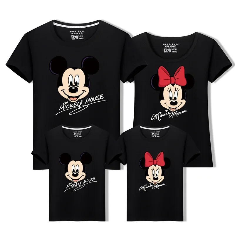 Children Tshirts children tshirts Summer Family Matching Outfit Mickey Minnie Mouse Mommy Daddy Kid Son Daughter Baby T-Shirt Family Look Clothes Children Top Tee