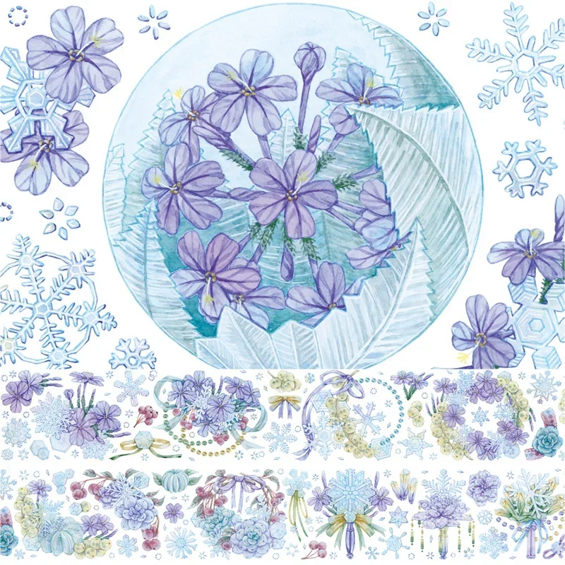 

Snowflake Flower Pet Journal Washi Tape Sticker Long Cycle Special Oil