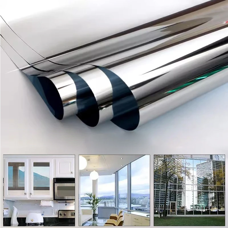 Window Film Wall Sticker Mirror Wall Sticker Window Stickers One Way Mirror Sticker Wall Adhesive Mirror Sticker Window Privacy Film Light Blocking Shading Galss Film Heat Insulation Films