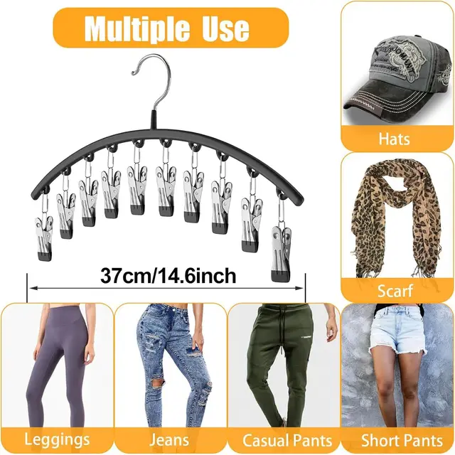 1/2/3PCS  Legging Organizer for Closet, Pants Hangers with10 Clips Holds Space Saving Hanging Closet Organizer 6
