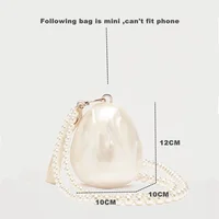 Women Acrylic mini egg bag cute pearl Evening Clutch Bag with beaded strap For Wedding Party Luxury purse And Handbag Designer - Image 4