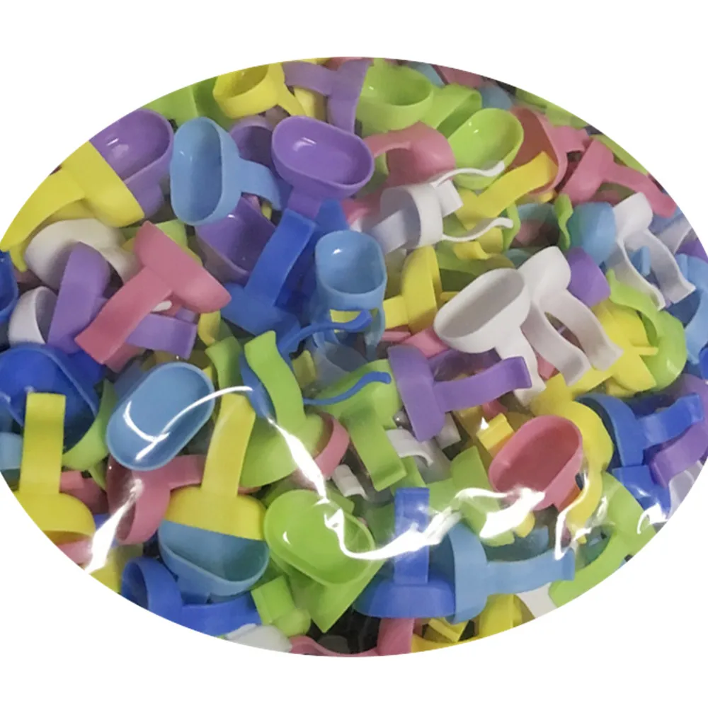 30pcs Dental Disposable Plastic Prophy Rings Handy Finger Bowl Cup for