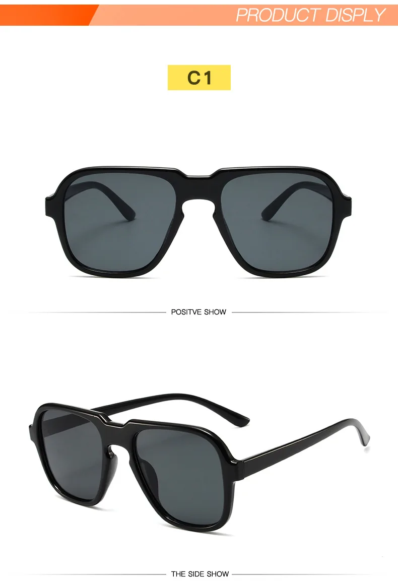 Vintage Oversized Sunglasses For Women And Men Square Driving Glasses_voghion.com