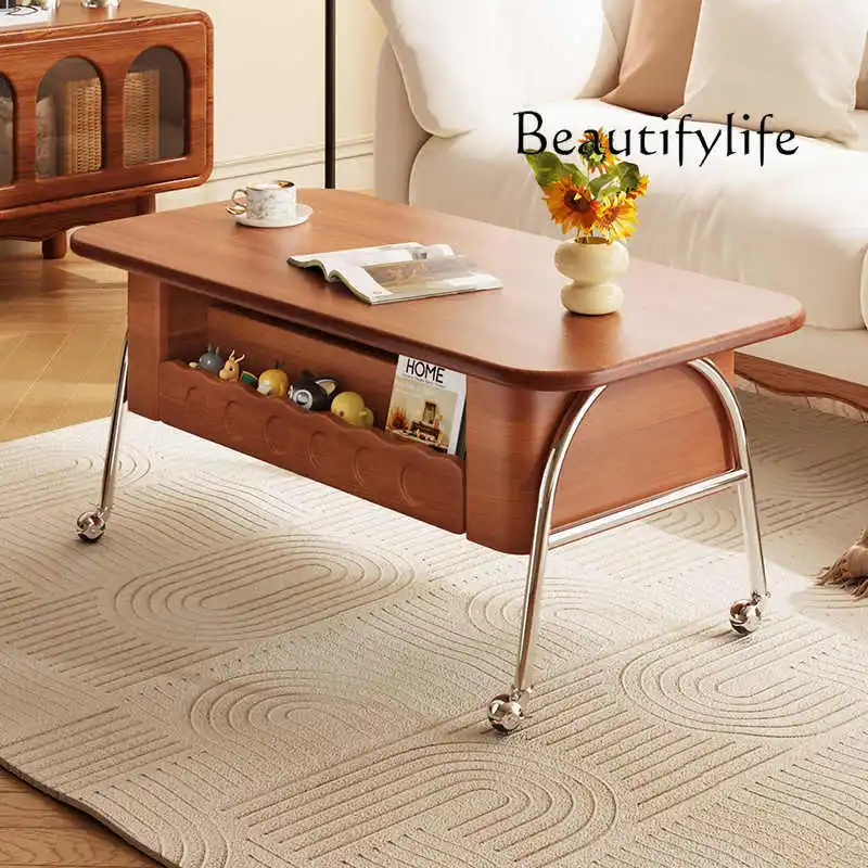 

American Ancient Style Solid Wood Tea Table Home Adjustable Tea Table