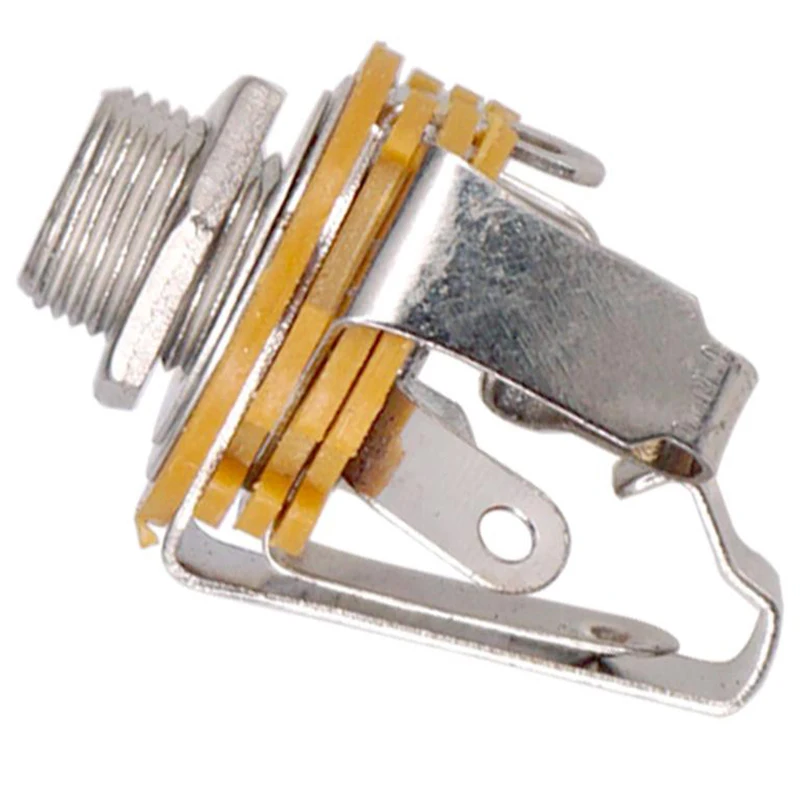 2Pcs 1/4 inch 6.35Mm Stereo Input Jack Plug Socket For Electric Guitar Bass Guitar Pickup Output Jack Parts